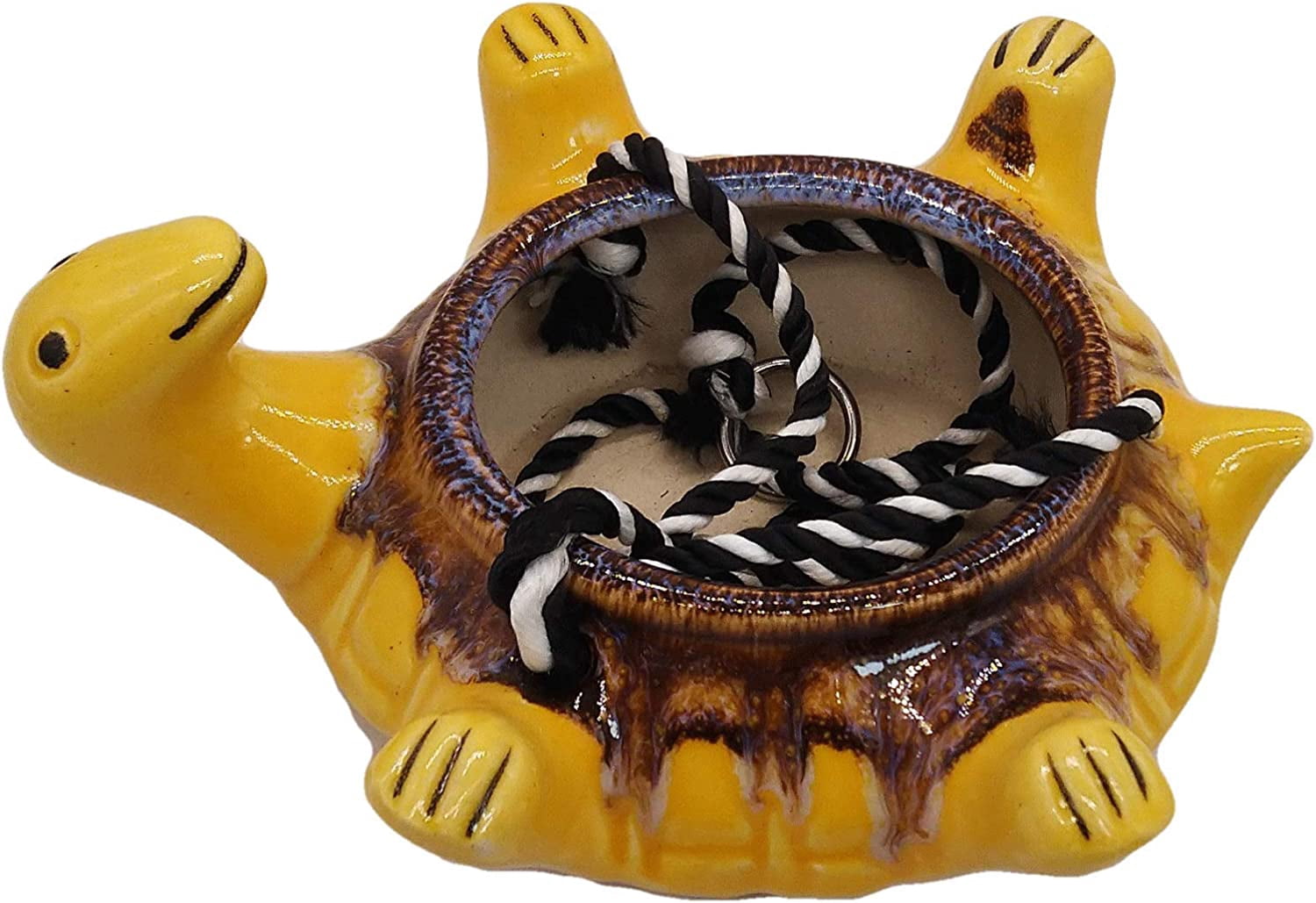 India Meets India Ceramic Hanging Planter Pot Flower Pot Indoor Planter Handicraft by Awarded Indian Artisan (Turtle)