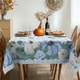 thumbnail image 4 of Fall Tablecloth Thanksgiving Tablecloths Rectangular 60x102 Inch, Autumn Harvest Plaid Blue Pumpkin Flower Table Cover Waterproof for Fall Thanksgiving Dinning Table Decorations, 4 of 6