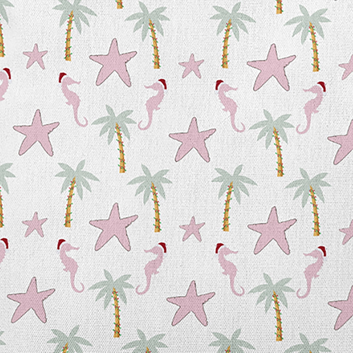 18" x 18" Simply Daisy Christmas Beach Pattern Polyester Accent Pillow, Light Pink Qty 1