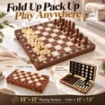 thumbnail image 4 of INCTUO 15" Magnetic Wooden Chess Set 2 in 1 Folding Chess Board Games-2 Extra Queens- with Algebraic Coordinates & Pieces Storage Slots, Travel Chess Game Set for Kids Adults Beginner, 4 of 8