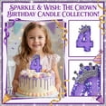 thumbnail image 5 of Birthday Number Candle, Glitter Purple Crown, 1 Piece, for Birthday Party Cake Decoration, 5 of 6
