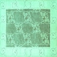 thumbnail image 1 of Ahgly Company Indoor Square Abstract Turquoise Blue Contemporary Area Rugs, 4' Square, 1 of 4