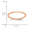 thumbnail image 4 of Solid 14K Rose Gold 1.2mm Flat Stackable Band Thin Wedding Anniversary Ring Size 6, 4 of 5