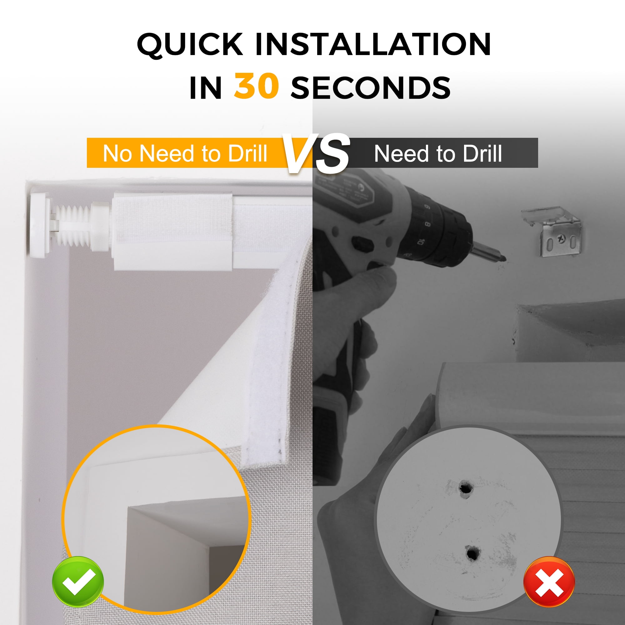 No Drill No Tools Cordless Roman Shades for Window,Room Darkening Easy Install Linen Fabric Blackout Roll Up Roman Blinds Window Blinds Inside Mount 23" W x 64" H Grayish White