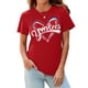 thumbnail image 4 of Camiseta Talovere para el día del partido de béisbol para mujer, color rojo, talla XXL, 4 of 5