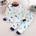 thumbnail image 2 of CAUYDY 0-3M 6-9M 1T Newborn Boy Picture Outfit Baby Boys Pjs Fall Winter Long Sleeve Shirt Elastic Pants 2PCS Set Preemie Clothes Infant Pajamas Cute Sizes 3-6 Months,White, 2 of 4