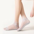 thumbnail image 4 of Womens Short Ankle Socks Thin Styles with See Through Floral Flower Lace Cotton Soles Nonslip Low Cut Socks, 4 of 8