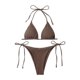thumbnail image 1 of Bikini set femenino ropa de playa para spas de vacaciones piscina de natación actividades de agua de playa Café, 1 of 8