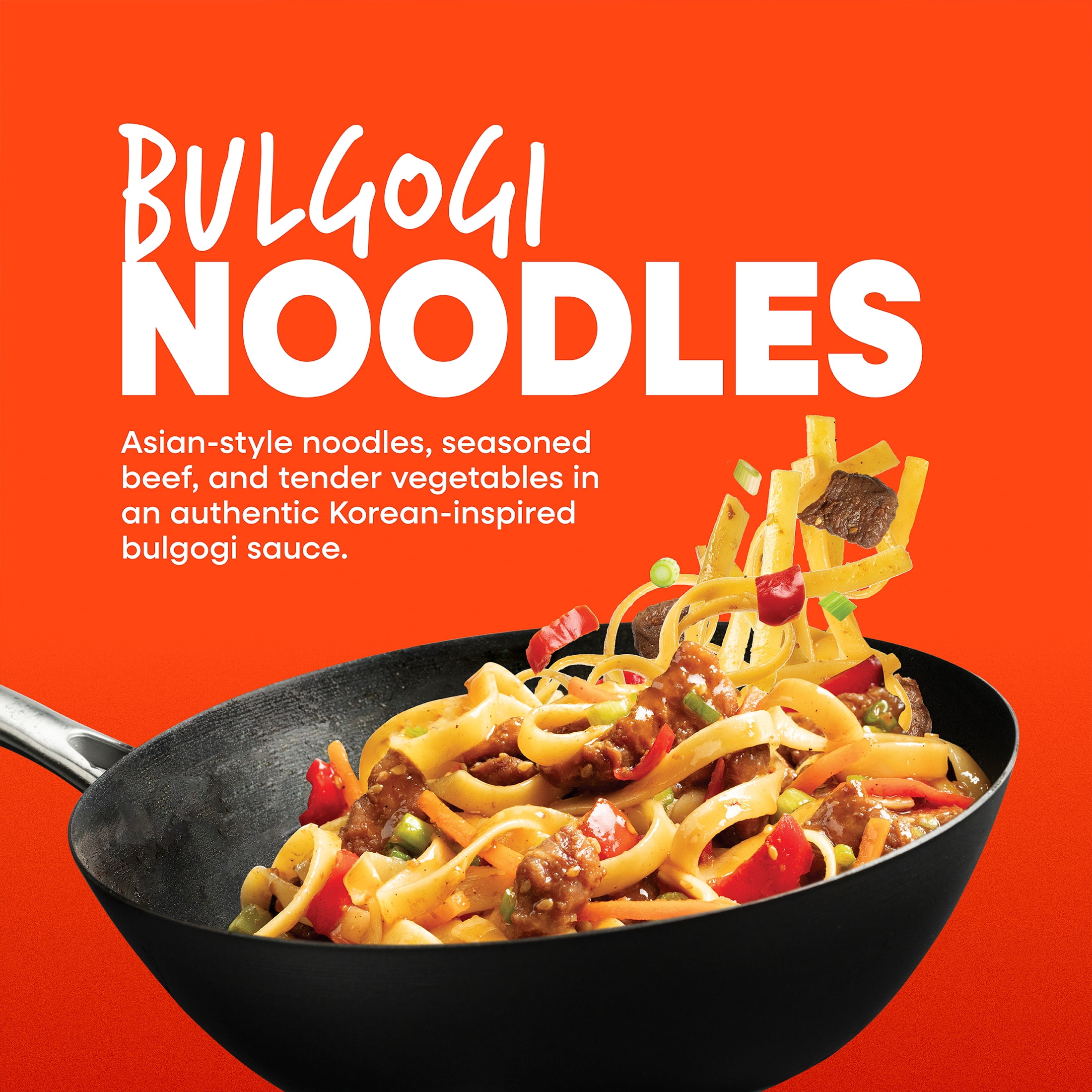 Laughing Tiger Korean Style Bulgogi Beef Stir Fry Noodles - Frozen Skillet Meal - 21 oz (Serves 3)