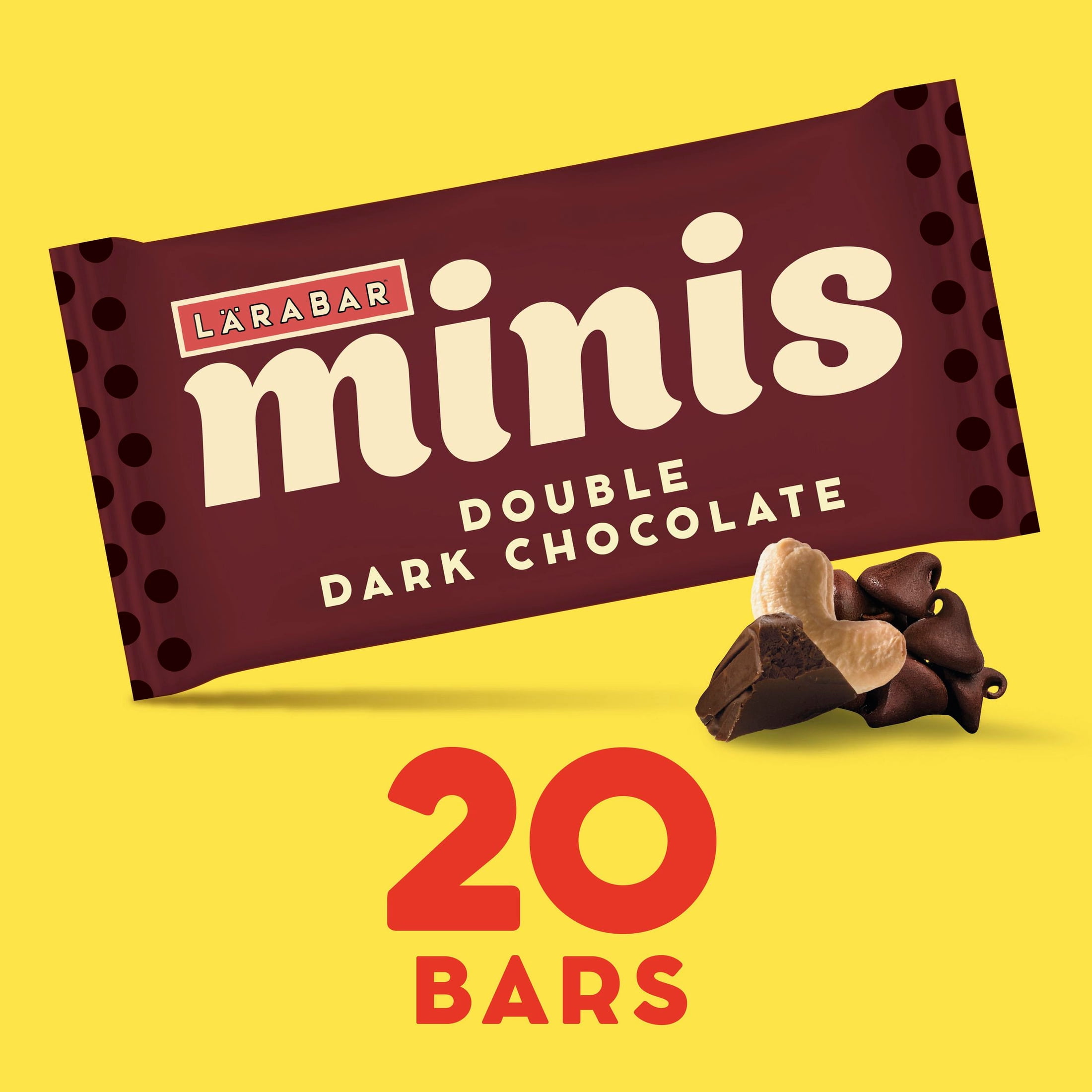 Larabar Double Dark Chocolate Mini Bars, Gluten Free Vegan Bars, 20 ct