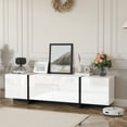 thumbnail image 5 of DIYART 67" W High-Gloss Modern TV Stand for TVs up to 75", Stylish Media Console for Living Room & Bedroom, White, 5 of 7