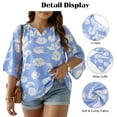thumbnail image 7 of Oryer Womens Plus Size Tops V Neck 3/4 Bell Sleeve Womens Blouse, Trendy Tunic Summer Shirts for Women 1X-5X, 7 of 7