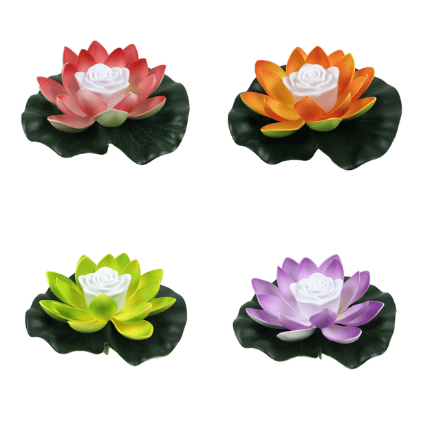 Luz de loto flotante LED Lámpara de flores a prueba de agua Estanque Piscina Decoración Rojo