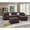 Dark Coffee, variant on Poundex 3 Piece Fabric Sectional Sofa Set with Ottoman in Chocolate Brown