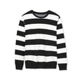 thumbnail image 5 of Lars Amadeus Men's Striped Sweatshirt Regular Fit Round Neck Long Sleeves Printed Pullover Sweatshirts M White Black, 5 of 7