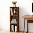 thumbnail image 5 of LEDREM 3-Tier Bookshelf with Adjustable Open Shelves, Tall Bookcase Space-Saving for Living Room Home Office, Rustic Brown, 5 of 12