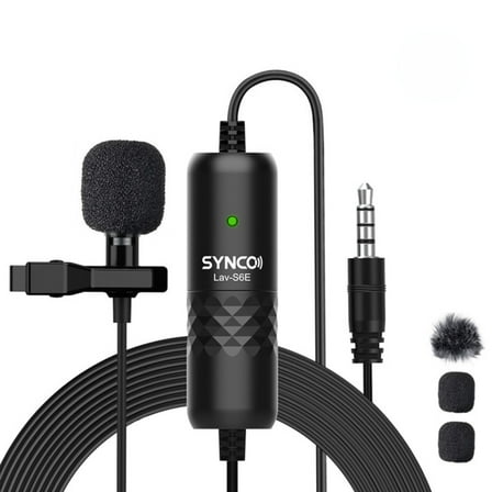 Microphones,Dsfen Mic 6m/19.7 Mic 6m/19.7 Cable Lav-s6e Professional Lavalier 6m/19.7 Cable With Dslr Camera Clip-on Lav-s6e Windscreen Clip-on Condenser Pc Video Buzhi Vl