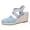 Blue, variant on Womens Crochet Wedges Dress Shoes 2026 Beach Summer Fall Boho Woven Closed Toe Espadrilles Platform Chunky High Heels Slingback Strappy Sandals Beige Size 7.5