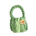 thumbnail image 4 of Bolso de crochet para mujer, con asa superior, elegante y suave, para fiesta de trabajo. verde, 4 of 9