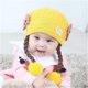 thumbnail image 2 of Gorros para bebés recién nacidos, gorros pequeños bonitos, gorro para niñas, gorro de lana tejido cálido para otoño e invierno, para bebés de 6 a 18 meses (amarillo), 2 of 5