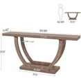 thumbnail image 2 of Tribesigns 63" Skinny Console Table with Geometric Base, Farmhouse Sofa Table Narrow Long, Thickened Behind Couch Table with Shelves for Living Room Foyer Corridor (Brown), 2 of 7