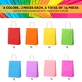 thumbnail image 2 of 16pcs,Small Paper Gift Bags with Handles, 5.9"×3.2"×8.25" Kraft Paper Party Favor Bags Bulk for Kids Birthday, Baby Shower, Crafts, Wedding, Party Supplies (8 Colors), 2 of 8