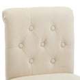thumbnail image 3 of Set of 2 Dining Chair Beige Button Tufting Fabric Upholstered Counter Stools for Dining Room/Kitchen, 3 of 9