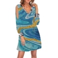 thumbnail image 1 of DYMADE Women Plus Size Splice Sequin Off Shoulder Print V-neck Dress, 1 of 4
