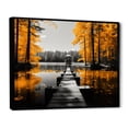 thumbnail image 2 of Designart "Lakeside Pier in the Golden Light" Lake House Cottage Floater Framed Wall Art Living Room, 2 of 7