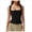 Black, variant on Women Square Neck Sleeveless Double Layer Tight Tank Top for Women Shelf Tops for Women Crop