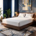 thumbnail image 5 of REGALWOVEN Fitted Sheet, Polyester Stripes Bed Sheets, Breathable and Comfortable Bedding for All Seasons White 1 PC 53.9x74.8 inch, 5 of 5