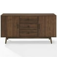 thumbnail image 3 of Pemberly Row Buffet Bahut de Style Mi-Siècle en Bois à 3 Tiroirs, Brun, 3 of 16