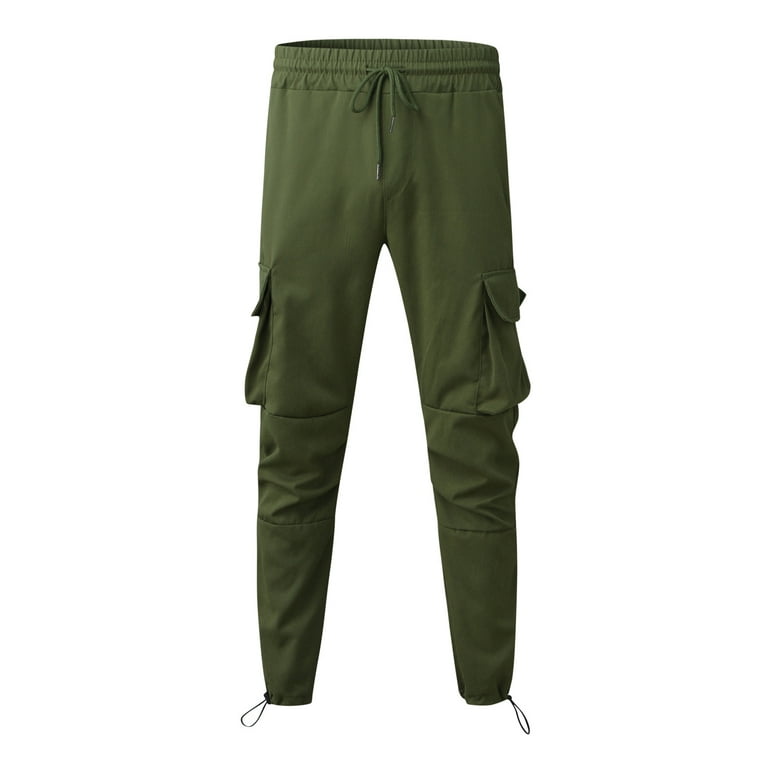 Fanxing Cargo Pants for Men Casual Work Hiking Pants Baggy Tactical Workout  Joggers Sweatpants with Multi Pockets Mens Cargo Sweatpants Short Army  Green,S 