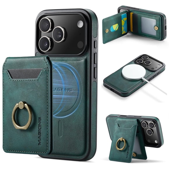 Funda tipo cartera Oidealo para iPhone 17 Pro, magnética, RFID, 5 tarjetas