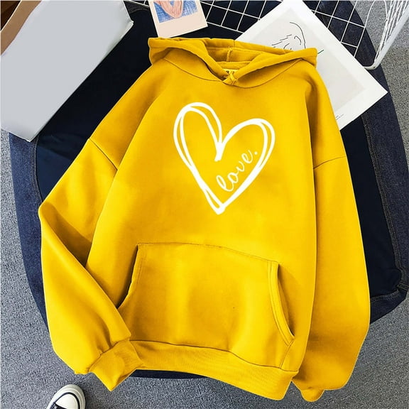 AOOCHASLIY Women's Blouse Women Winter Hoodie Pullover Tops Long Sleeved Comfortable Print Sweatshirt