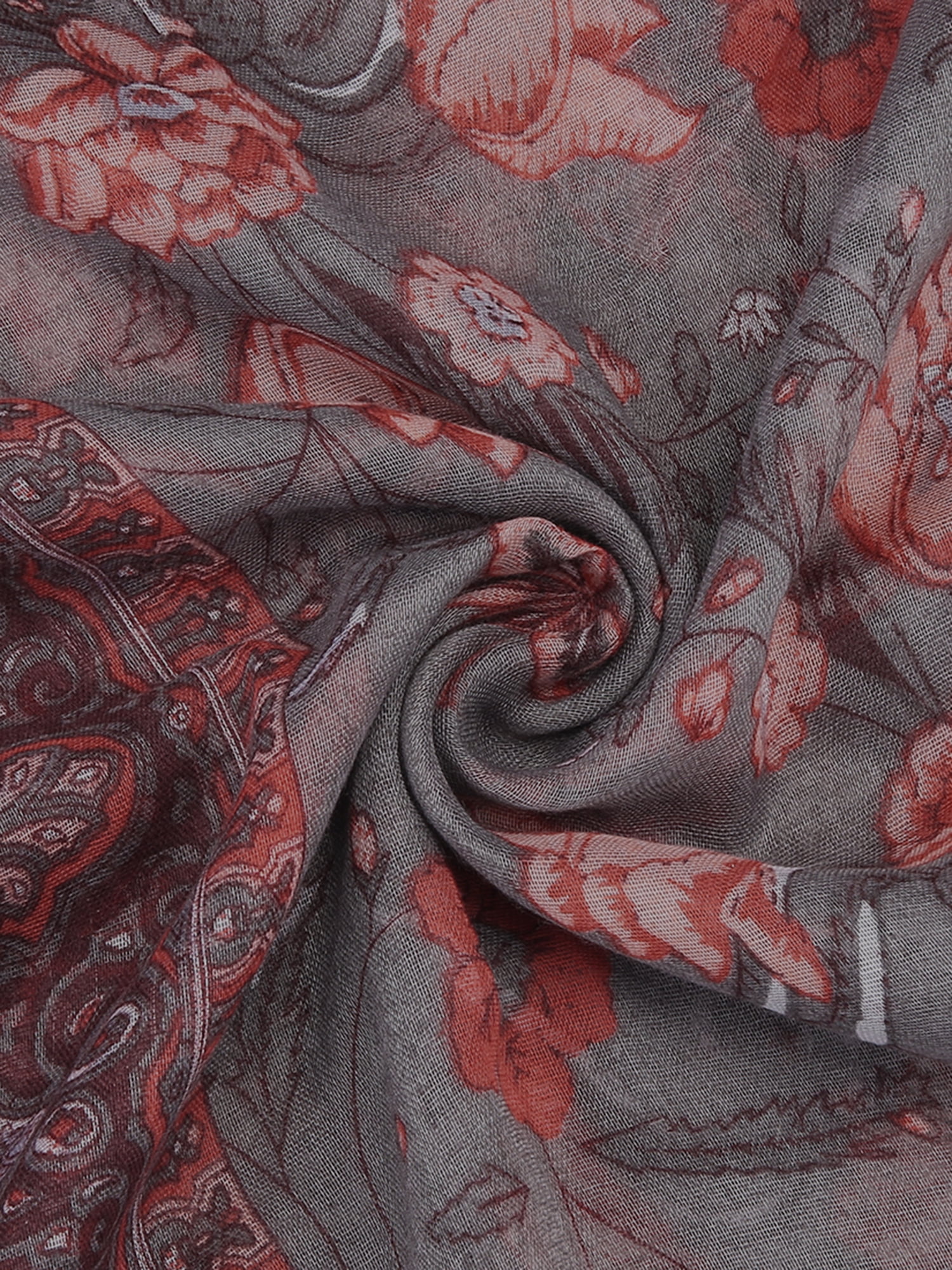 Unique Bargains Balinese Yarn Large Polyester Scarves Beach Shawls Vintage Wraps For Women Gray