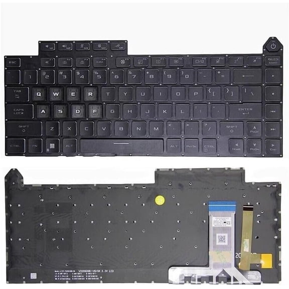 New US Black English Backlit Laptop Keyboard (Without palmrest) for ASUS ROG Strix Scar 16 G614 G614JI G614JV G614JZ G614JI-N4175X G614JI-N4174X G614JV-N4172X G614JV-N4173X Light Backlight