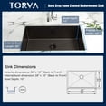 thumbnail image 3 of TORVA 30x18x10in Undermount Kitchen Sink, 16 Gauge Gunmetal RV Wet Bar Sink w/Nano Coating, Gray, 3 of 7