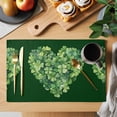 thumbnail image 2 of St. Patrick's Day Placemats Set of 12, Lucky Irish Shamrock Non-Slip Place Mats Washable Table Mats for Kitchen Dining Table Decorations Indoor/Outdoor, 2 of 9