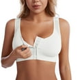 thumbnail image 2 of COMVALUE Front Closure Post Surgery Compression Bras for Women Mastectomy Bra with Adjustable Straps Wirefree Bra (White, XXL), 2 of 6