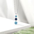 thumbnail image 4 of Gem Stone King 925 Sterling Silver Swiss Blue Topaz 3 Stone Pendant Necklace for Women (1.96 Cttw, Gemstone November Birthstone, Round 6MM, 5MM and 4MM, with 18 inch Chain), 4 of 4