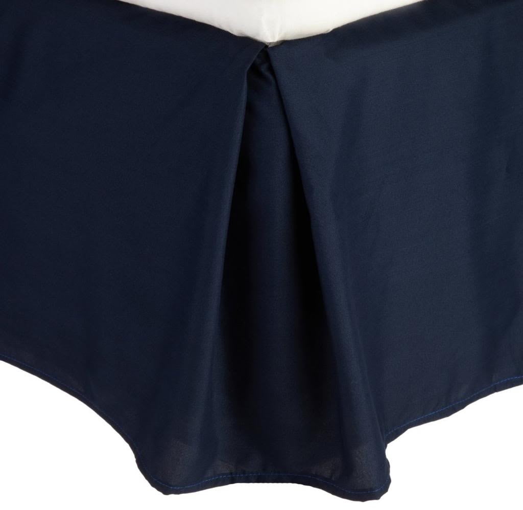 Clara Clark Solid Bed Skirt Dust Ruffle King Size, Navy Blue - Walmart.com