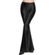 thumbnail image 2 of Women's 70s Mermaid Shiny Metallic Flare Leg Pants Hippie Metallic Pants Yoga Trousers S-2XL, 2 of 3