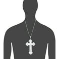 thumbnail image 2 of Huge Heavy Sterling Silver Cross without Jesus Pendant Necklace 5.1 Inch 38 Gram, 2 of 2
