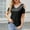 Black, variant on TAGOLD Summer Casual Tops,Plus Size T-shirt Blouse for Womens, Women's New Short-sleeved V-neck Off-the-shoulder Pullover Sequin,Short Sleeve V-Neck Blouses & Shirts
