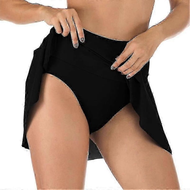 26-27 Women's Swim Skirt High Waisted Flounce Swimming Skort Bikini Bottom Tankini Swimsuit