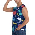 thumbnail image 3 of Balery Colorful Excavator Camisetas sin mangas para hombre, absorbe la humedad y protege contra el mal olor.-Medium, 3 of 7