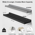 thumbnail image 3 of 48 Inch Long Floating Shelves Wall Mounted Set of 2, Large Wood Wall Shelves for Storage, Rustic Hanging Shelves for Display,Bedroom Living Room Bathroom Kitchen Office Black, 3 of 8