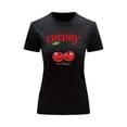 thumbnail image 1 of Playera Blusa De Cerezas Cherry Happy Have A Nice Day Casual Ropa Para Mujer Ropa De Dama Color Negro Talla Grande Marca Emil SaEs, 1 of 4