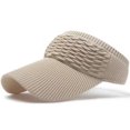 thumbnail image 2 of UTSJKR Sun Visor Hats, Wide Brim Sun Hats with UV Protection, Knitted Running Visors for Women - Ponytail Friendly, Quick Drying Beige, 2 of 7